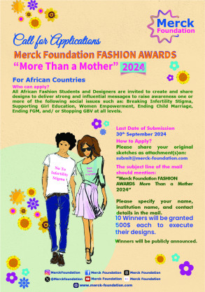 Merck Foundation Chief Executive Officer (CEO) & African First Ladies announced the Call for Applications for their “More than a Mother” Fashion Awards 2024 to empower infertile women, support girl education and end child marriage