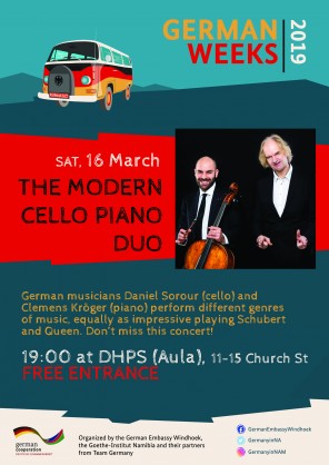 Virtuosity times two: „The Modern Cello-Piano Duo“ in Windhoek