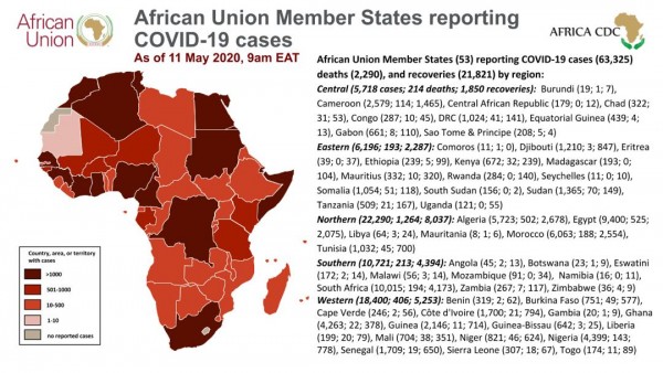 Coronavirus - Africa: COVID-19 update in Africa (11 May 2020, 9am East Africa Time)