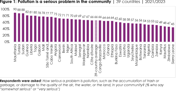 Majority of Africans see pollution as a serious problem, believe in shared responsibility for containing it, Afrobarometer study shows