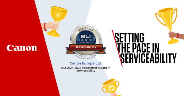 Canon awarded Buyers Lab (BLI) 2024-2025 Pacesetter Award in Serviceability and identified as leader in accompanying report