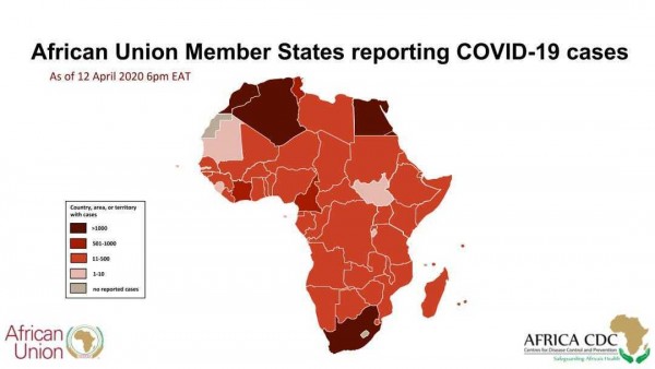 Coronavirus - Africa: 52 African Union Member States reporting COVID-19 cases (13,814), deaths (747), and recoveries (2,355)