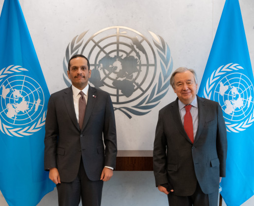 Qatar: Deputy Prime Minister and Minister of Foreign Affairs Meets UN Secretary-General