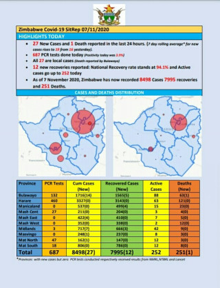 Coronavirus - Zimbabwe: COVID-19 Update (7 November 2020)