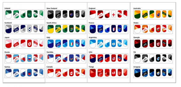 Canon releases nail sticker designs for all 20  teams competing in Rugby World Cup 2019TM!