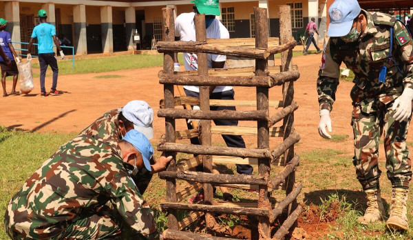 Young people in Yei plant trees, participate in a clean-up drive at local hospital for Youth Day