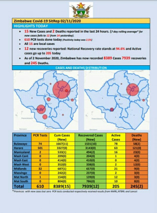 Coronavirus - Zimbabwe: COVID-19 Update (2 November 2020)