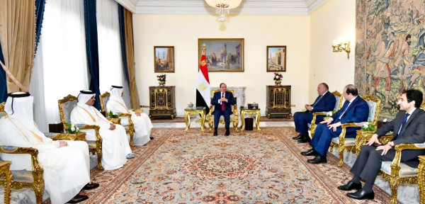 Qatar: Egyptian President Meets Deputy Prime Minister and Minister of Foreign Affairs