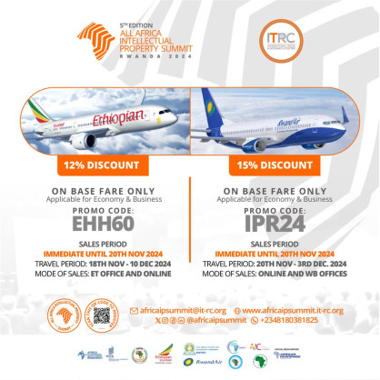 Ethiopian, RwandAir Unveiled as Official Travel Partners for All Africa Intellectual Property (IP) Summit 2024