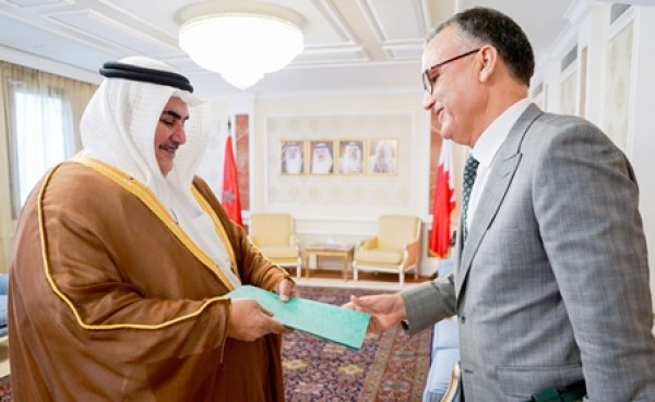 Minister of Foreign Affairs receives copy of credentials of Ambassador-Designate Extraordinary and Plenipotentiary of Kingdom of Morocco to Bahrain