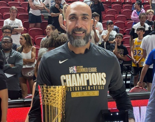 Tunisia’s Radhouane Slimane Celebrates National Basketball Association (NBA) 2K25 Summer League Win as Part of Miami Heat Coaching Staff