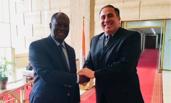 Meeting between President Ouattara and Ambassador Alex Laskaris, Deputy Commander of United States Command for Africa Civil-Military Commitment (AFRICOM)