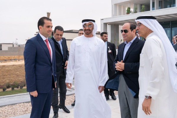 His Highness Sheikh Mohamed bin Zayed, Egyptian President tour under-construction developments in Al Alamein New City